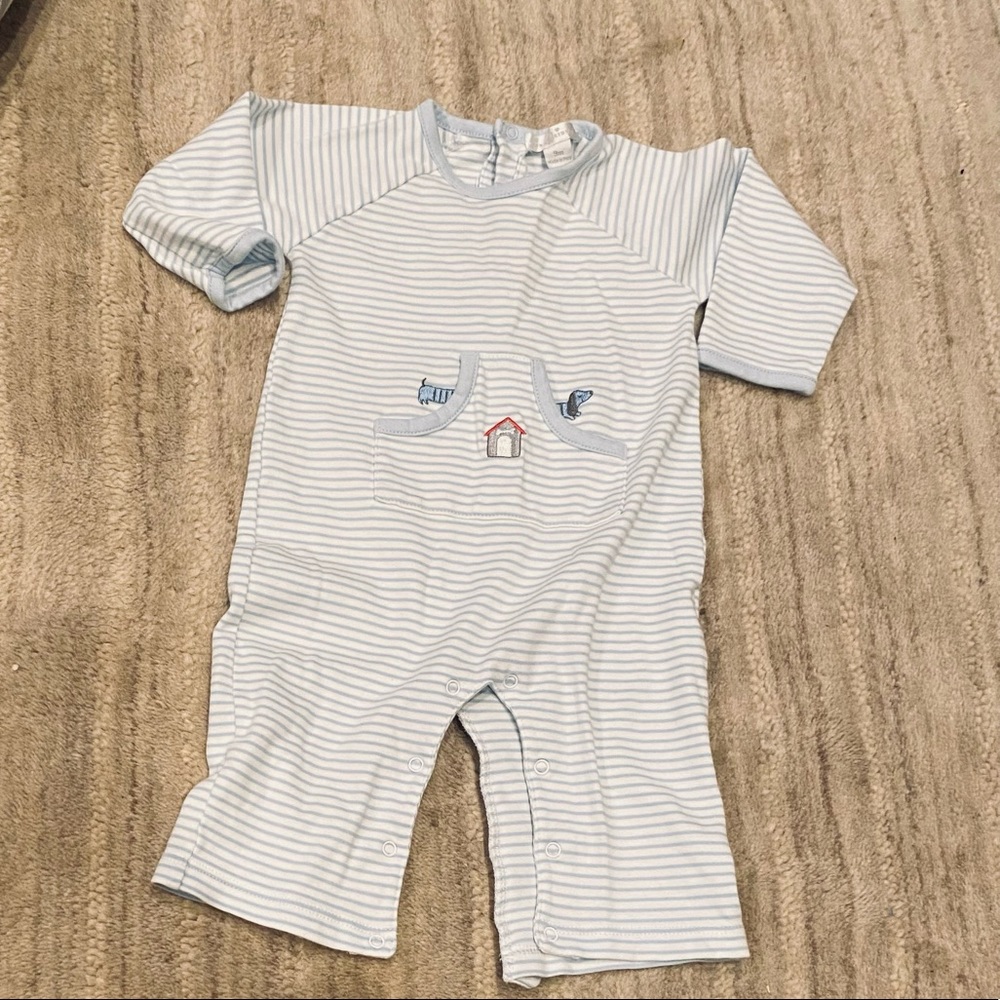 Kissy Kissy Fur-Ever Puppy Dog Striped Playsuit Romper 9 Month